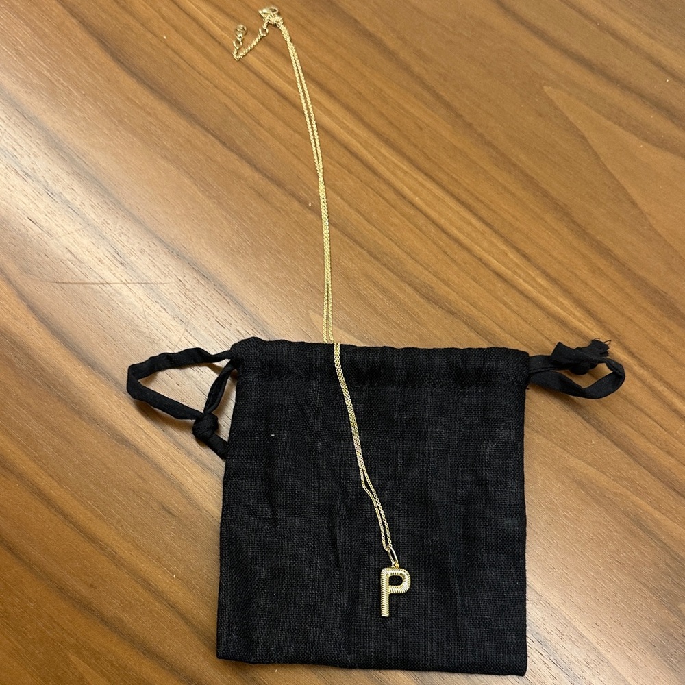 Mejuri Gold Initial 'P' Necklace